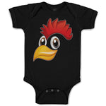 Baby Clothes Rooster with Sharp Beak Domesticated Fowl Baby Bodysuits Cotton