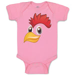 Baby Clothes Rooster with Sharp Beak Domesticated Fowl Baby Bodysuits Cotton
