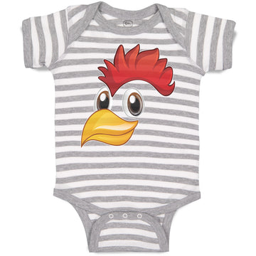 Baby Clothes Rooster with Sharp Beak Domesticated Fowl Baby Bodysuits Cotton