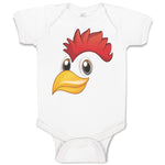 Baby Clothes Rooster with Sharp Beak Domesticated Fowl Baby Bodysuits Cotton