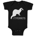 Baby Clothes I Love Ferrets Domesticated Polecat Mammal Baby Bodysuits Cotton