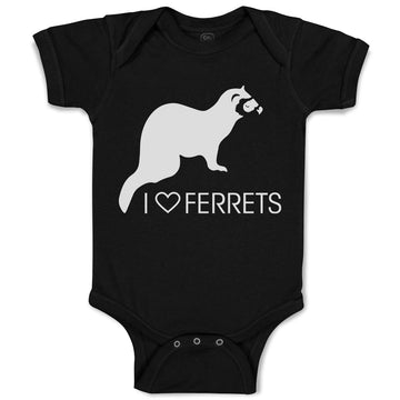 Baby Clothes I Love Ferrets Domesticated Polecat Mammal Baby Bodysuits Cotton