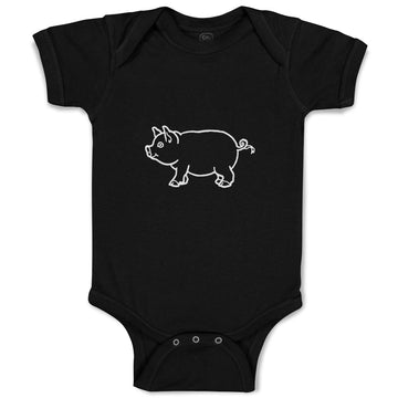 Baby Clothes Pig Domestic Animal Mammal with Flat Snout Baby Bodysuits Cotton