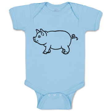 Baby Clothes Pig Domestic Animal Mammal with Flat Snout Baby Bodysuits Cotton