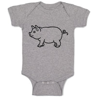 Baby Clothes Pig Domestic Animal Mammal with Flat Snout Baby Bodysuits Cotton