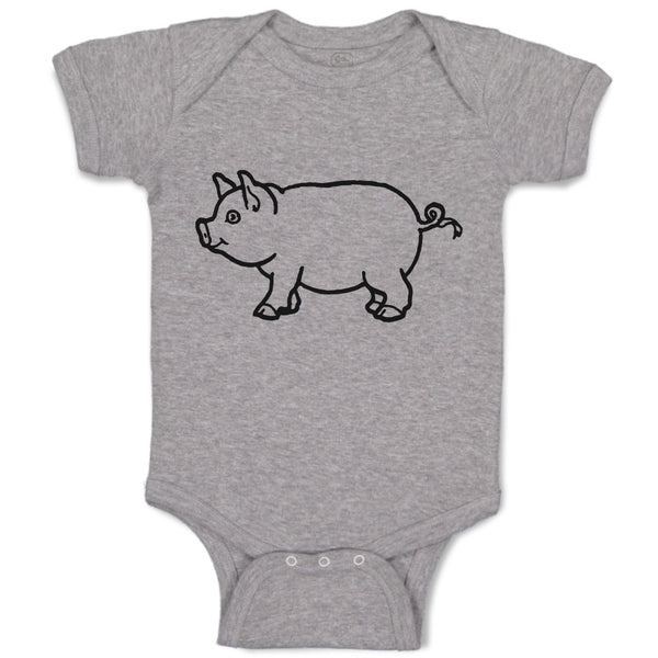 Baby Clothes Pig Domestic Animal Mammal with Flat Snout Baby Bodysuits Cotton