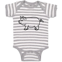 Baby Clothes Pig Domestic Animal Mammal with Flat Snout Baby Bodysuits Cotton