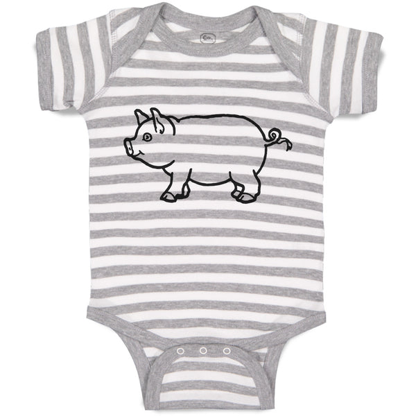 Baby Clothes Pig Domestic Animal Mammal with Flat Snout Baby Bodysuits Cotton