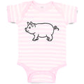 Baby Clothes Pig Domestic Animal Mammal with Flat Snout Baby Bodysuits Cotton
