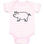 Baby Clothes Pig Domestic Animal Mammal with Flat Snout Baby Bodysuits Cotton