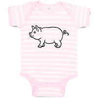 Baby Clothes Pig Domestic Animal Mammal with Flat Snout Baby Bodysuits Cotton
