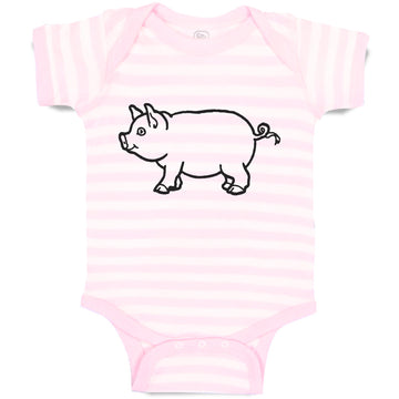 Baby Clothes Pig Domestic Animal Mammal with Flat Snout Baby Bodysuits Cotton