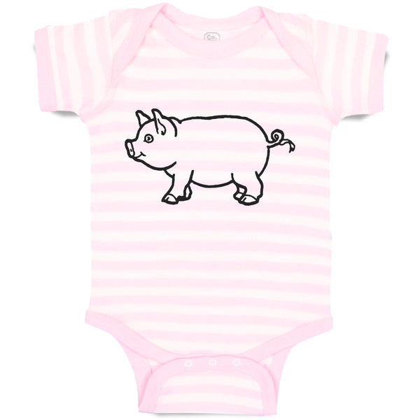 Baby Clothes Pig Domestic Animal Mammal with Flat Snout Baby Bodysuits Cotton