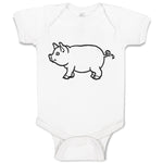 Baby Clothes Pig Domestic Animal Mammal with Flat Snout Baby Bodysuits Cotton