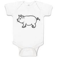 Baby Clothes Pig Domestic Animal Mammal with Flat Snout Baby Bodysuits Cotton