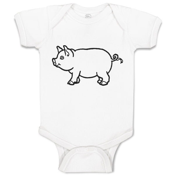 Baby Clothes Pig Domestic Animal Mammal with Flat Snout Baby Bodysuits Cotton