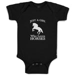 Baby Clothes Just A Girl Who Loves Horses Silhouette Baby Bodysuits Cotton