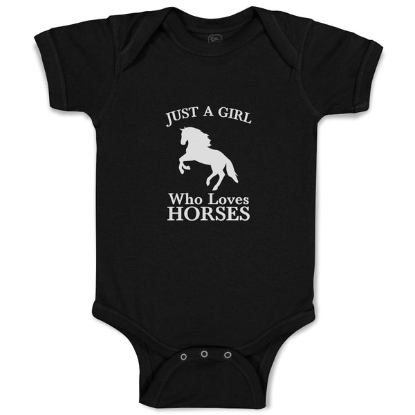 Baby Clothes Just A Girl Who Loves Horses Silhouette Baby Bodysuits Cotton