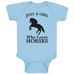 Baby Clothes Just A Girl Who Loves Horses Silhouette Baby Bodysuits Cotton