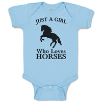 Baby Clothes Just A Girl Who Loves Horses Silhouette Baby Bodysuits Cotton