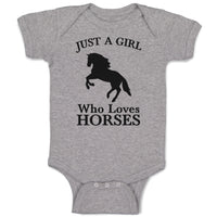 Baby Clothes Just A Girl Who Loves Horses Silhouette Baby Bodysuits Cotton