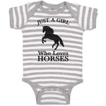 Baby Clothes Just A Girl Who Loves Horses Silhouette Baby Bodysuits Cotton