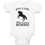 Baby Clothes Just A Girl Who Loves Horses Silhouette Baby Bodysuits Cotton