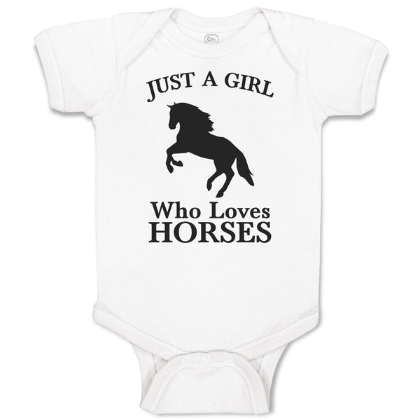 Baby Clothes Just A Girl Who Loves Horses Silhouette Baby Bodysuits Cotton