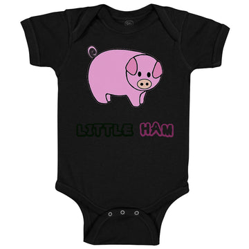 Baby Clothes Pink Pig Saying Little Ham Farm Baby Bodysuits Boy & Girl Cotton