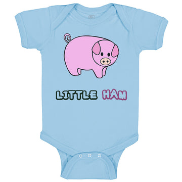 Baby Clothes Pink Pig Saying Little Ham Farm Baby Bodysuits Boy & Girl Cotton