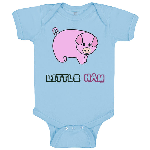 Baby Clothes Pink Pig Saying Little Ham Farm Baby Bodysuits Boy & Girl Cotton