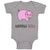 Baby Clothes Pink Pig Saying Little Ham Farm Baby Bodysuits Boy & Girl Cotton