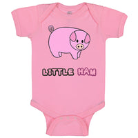 Baby Clothes Pink Pig Saying Little Ham Farm Baby Bodysuits Boy & Girl Cotton