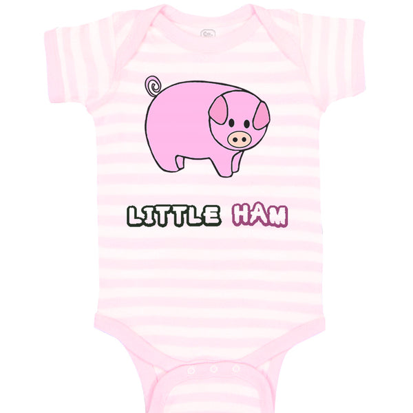 Baby Clothes Pink Pig Saying Little Ham Farm Baby Bodysuits Boy & Girl Cotton