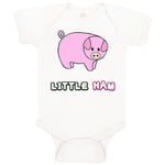 Baby Clothes Pink Pig Saying Little Ham Farm Baby Bodysuits Boy & Girl Cotton