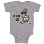 Baby Clothes Pug with P Is for Pug Dog Lover Pet Baby Bodysuits Cotton