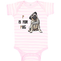 Baby Clothes Pug with P Is for Pug Dog Lover Pet Baby Bodysuits Cotton