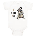 Baby Clothes Pug with P Is for Pug Dog Lover Pet Baby Bodysuits Cotton