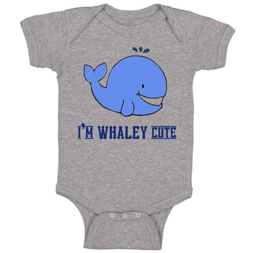 Baby Clothes Blue Whale Saying I'M Whaley Cute Ocean Sea Life Baby Bodysuits