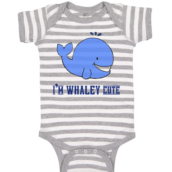 Baby Clothes Blue Whale Saying I'M Whaley Cute Ocean Sea Life Baby Bodysuits