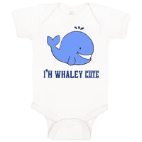 Baby Clothes Blue Whale Saying I'M Whaley Cute Ocean Sea Life Baby Bodysuits