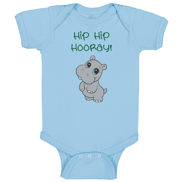 Baby Clothes Baby Hippopotamus Hip Hip Hooray Hippo Baby Bodysuits Cotton