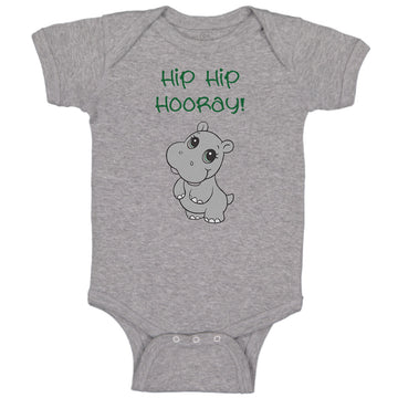 Baby Clothes Baby Hippopotamus Hip Hip Hooray Hippo Baby Bodysuits Cotton