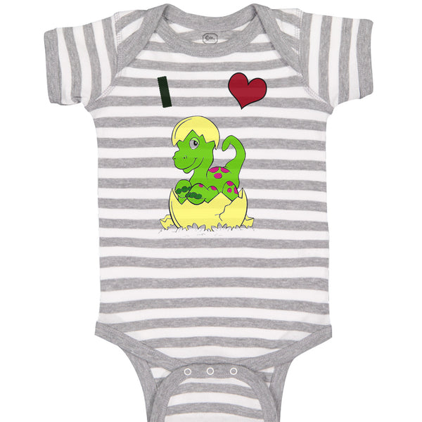 Baby Clothes Dinosaur Yellow Egg Shell Letter Heart Dinos Baby Bodysuits Cotton