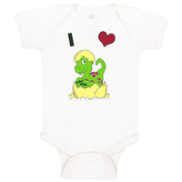 Baby Clothes Dinosaur Yellow Egg Shell Letter Heart Dinos Baby Bodysuits Cotton