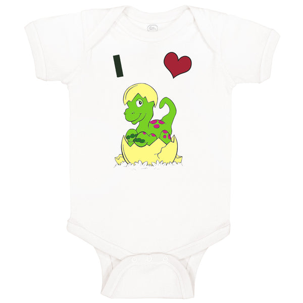 Baby Clothes Dinosaur Yellow Egg Shell Letter Heart Dinos Baby Bodysuits Cotton