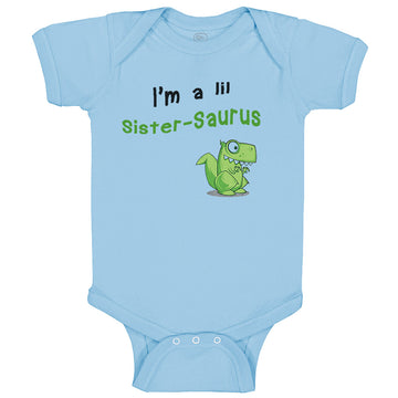 Baby Clothes Small Dinosaur I'M Lil Sister-Saurus Dinos Baby Bodysuits Cotton