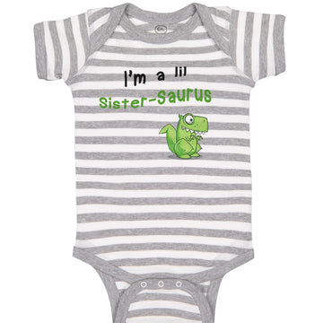 Baby Clothes Small Dinosaur I'M Lil Sister-Saurus Dinos Baby Bodysuits Cotton