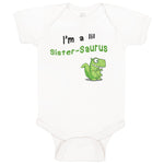 Baby Clothes Small Dinosaur I'M Lil Sister-Saurus Dinos Baby Bodysuits Cotton