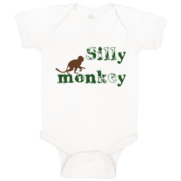 Baby Clothes Silly Monkey with Monkey Picture Baby Bodysuits Boy & Girl Cotton